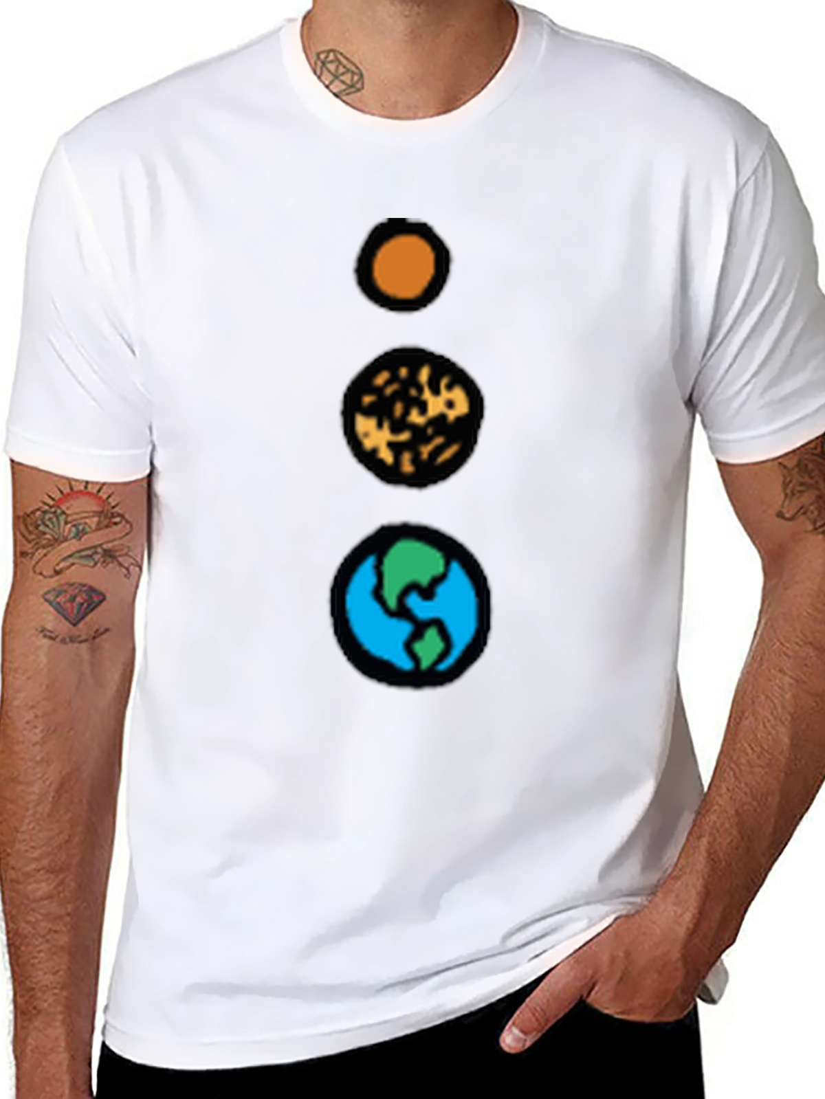 Planetary Alignment Graphic T-Shirt - Black Cotton Tee