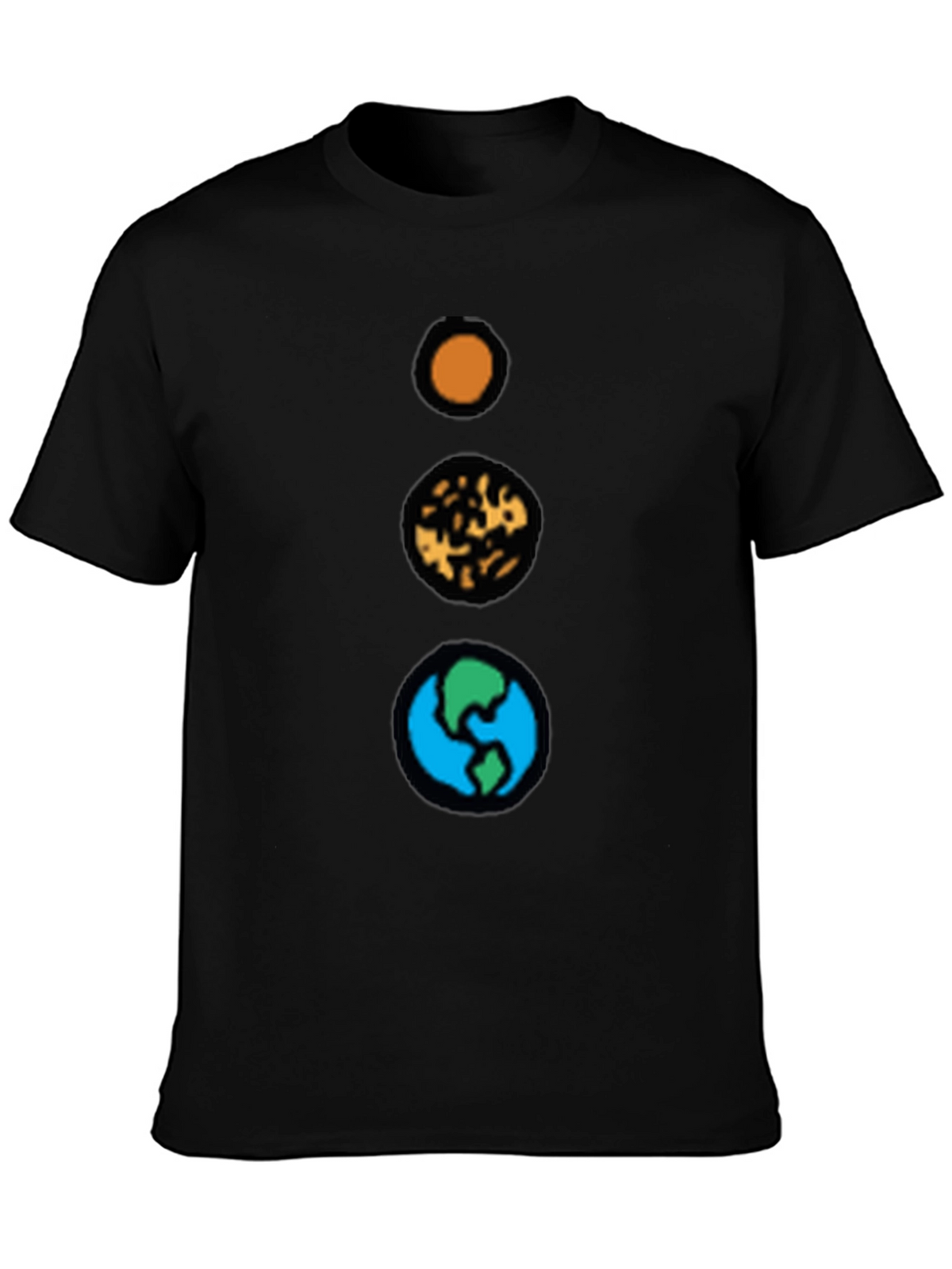 Planetary Alignment Graphic T-Shirt - Black Cotton Tee