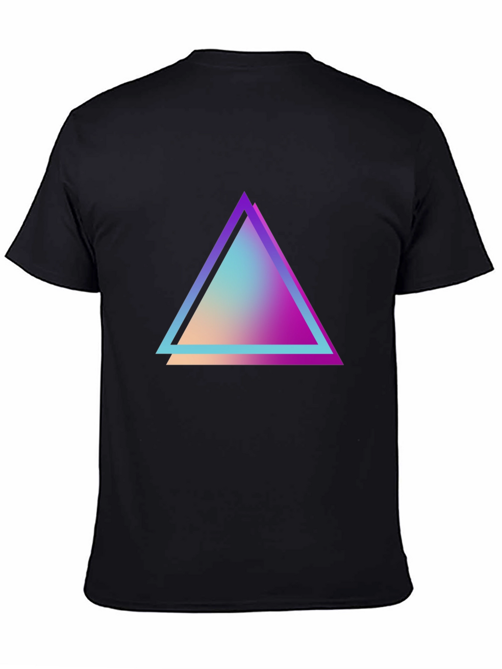 Retro Triangle Graphic Tee - Black