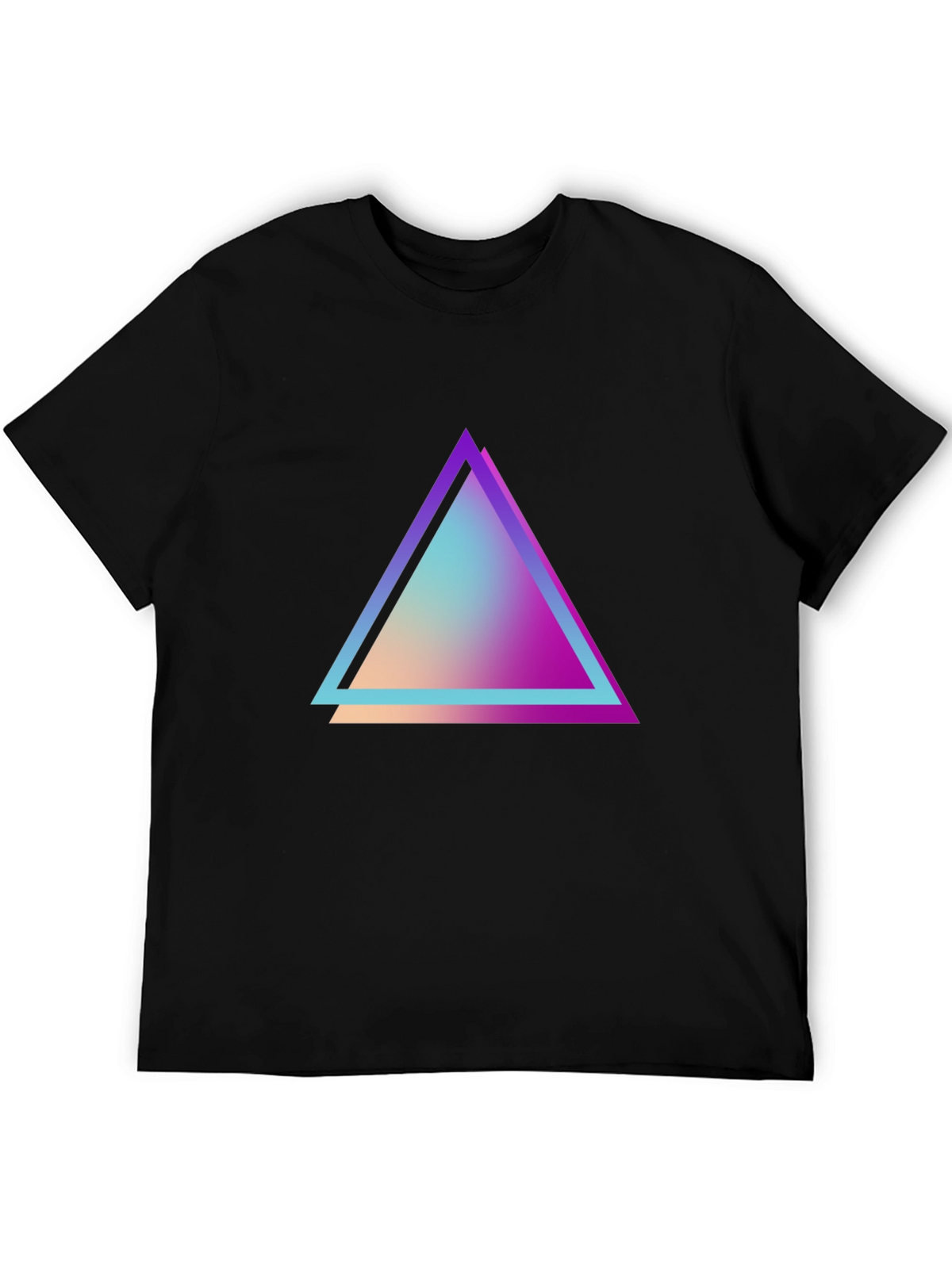 Retro Triangle Graphic Tee - Black