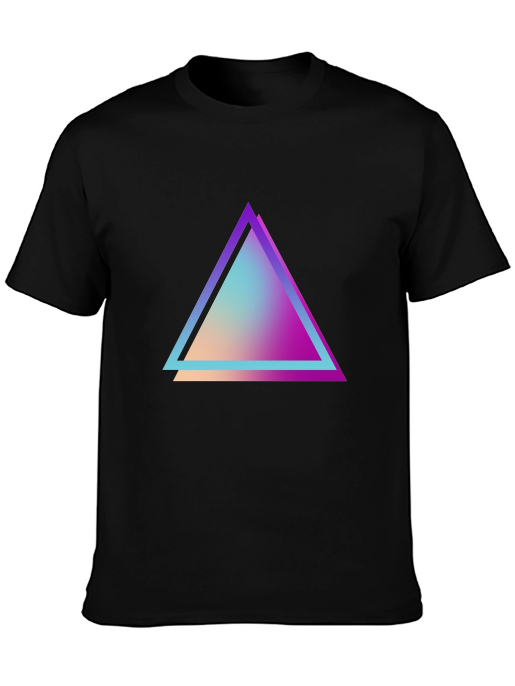 Retro Triangle Graphic Tee - Black