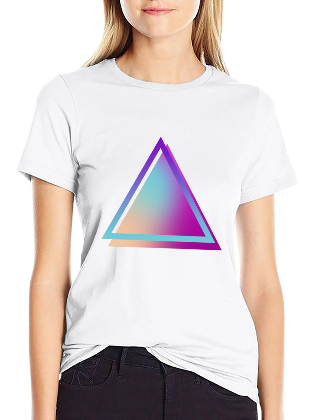 Retro Triangle Graphic Tee - Black