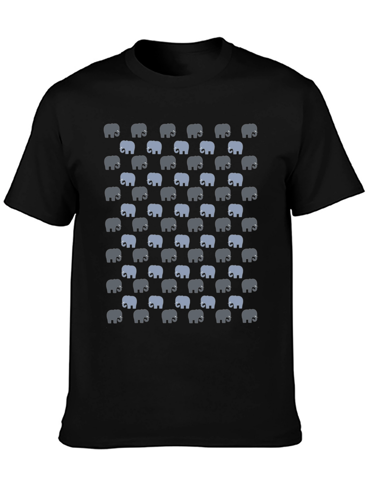 Elephant Print T-Shirt - Black
