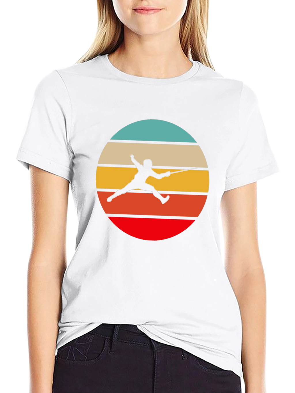 Retro Fencing T-Shirt - Stylish Sport Silhouette