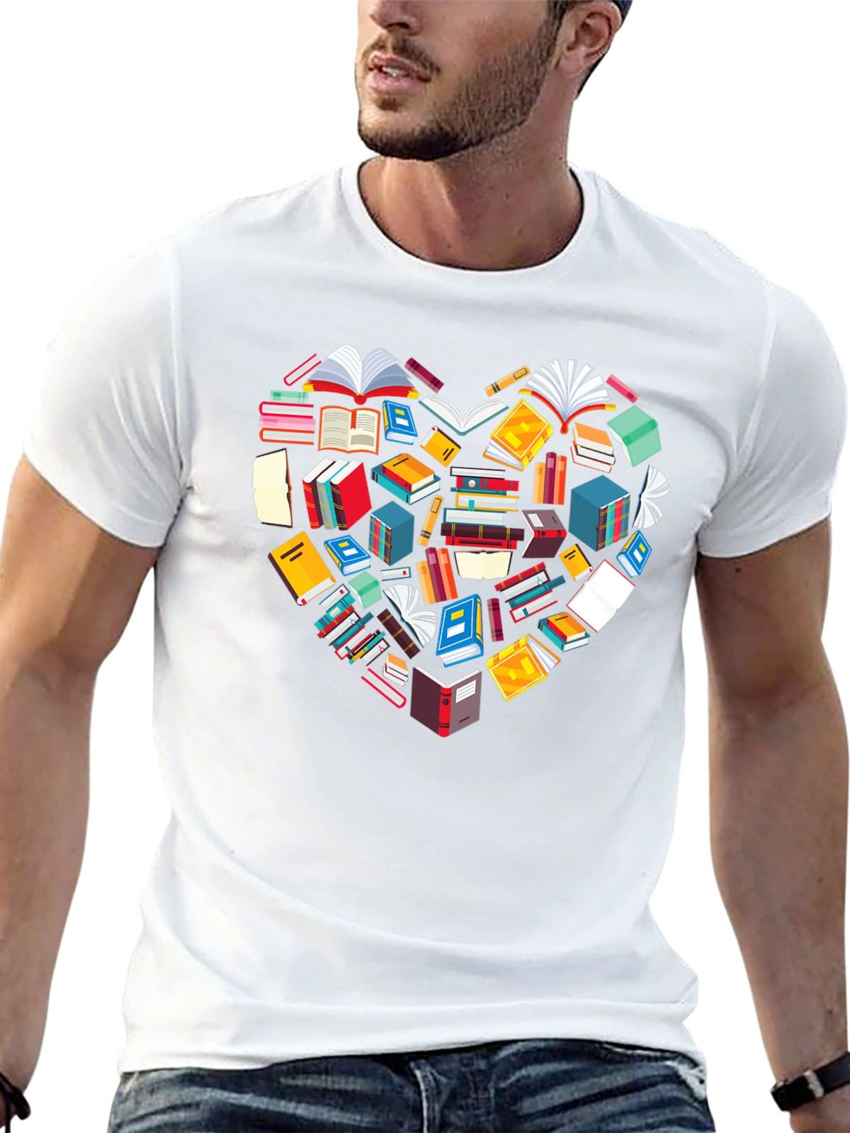 Book Lover Heart Graphic Tee