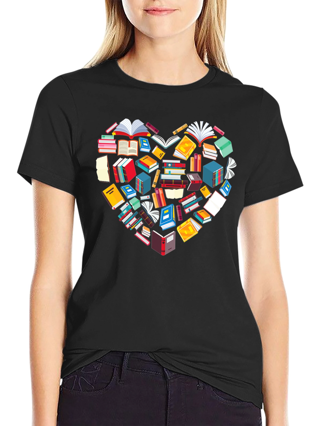 Book Lover Heart Graphic Tee