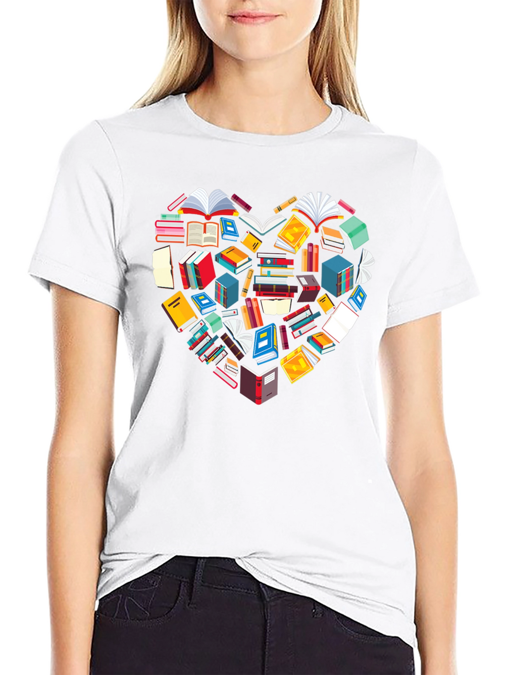 Book Lover Heart Graphic Tee