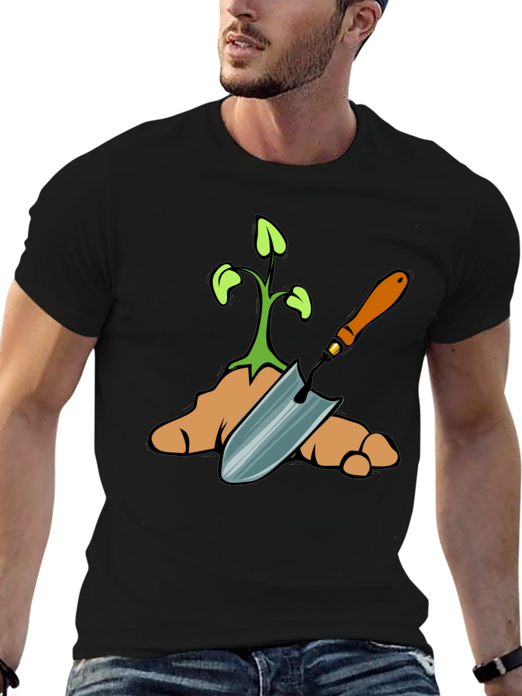 Gardeners Sprout Graphic Tee - Black Cotton T-Shirt