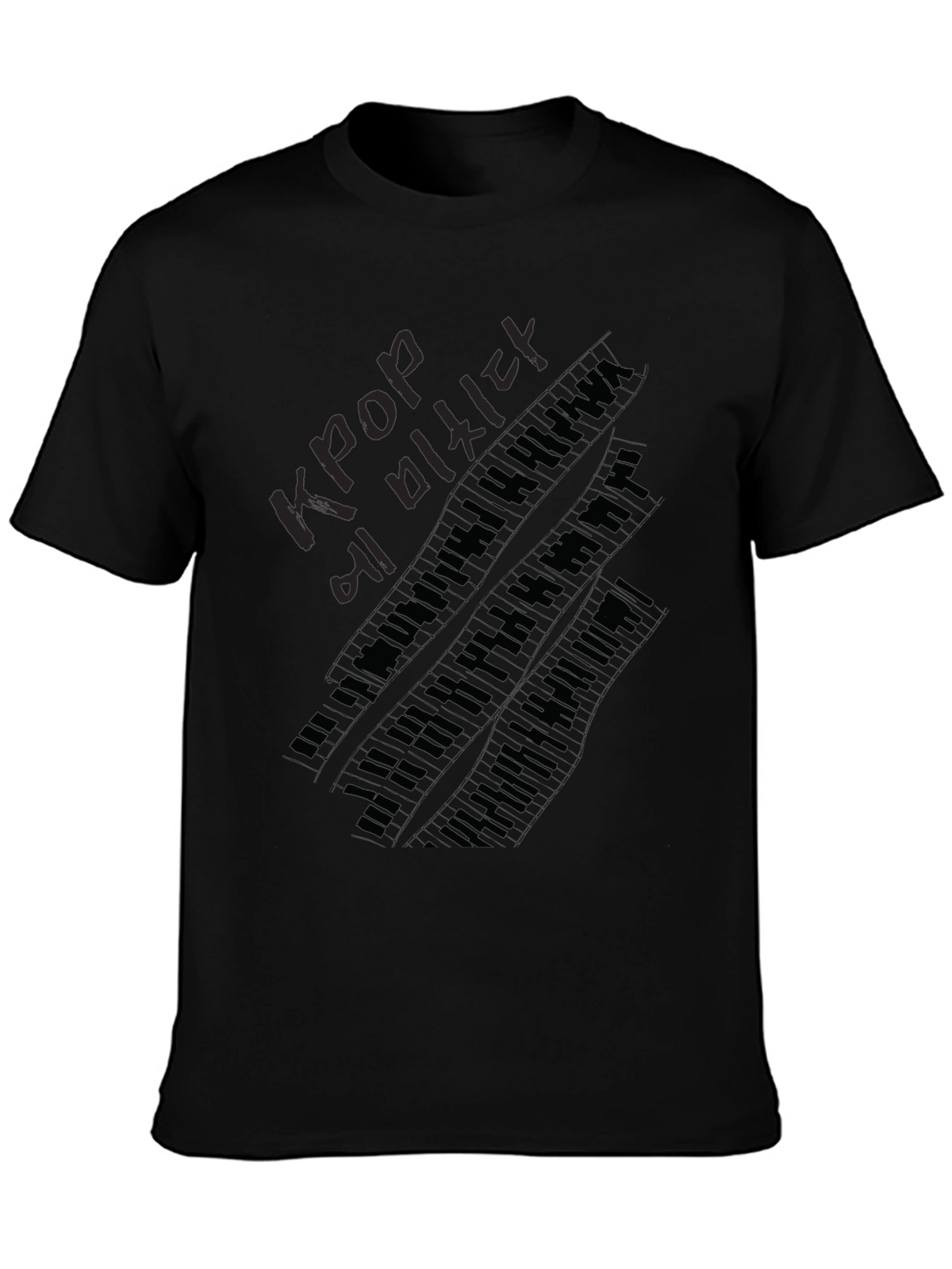 Kpop Lover Piano Keys Black T-Shirt