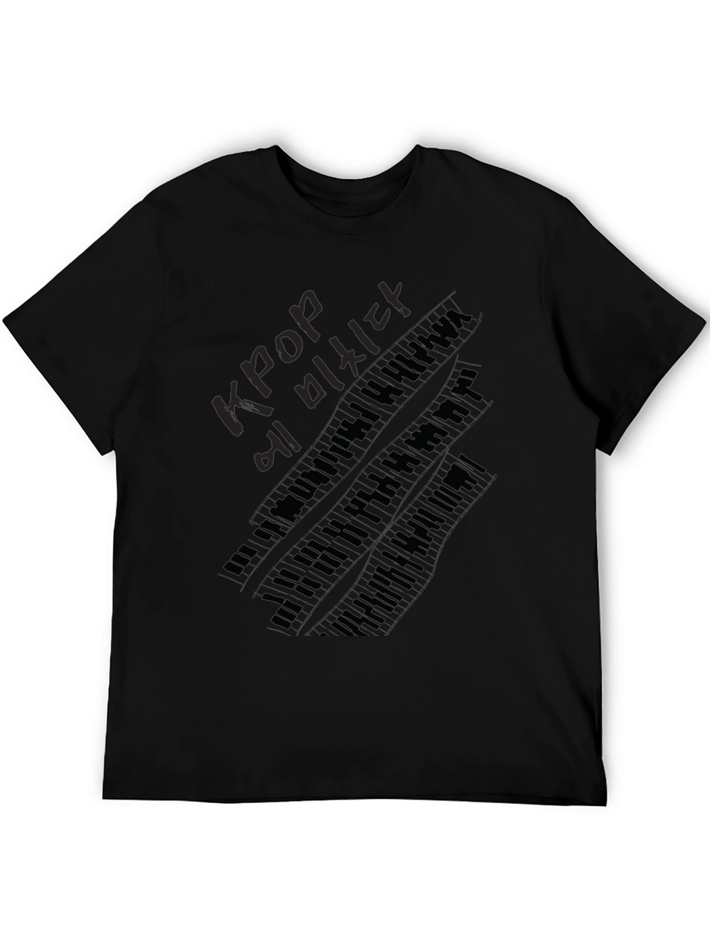 Kpop Lover Piano Keys Black T-Shirt