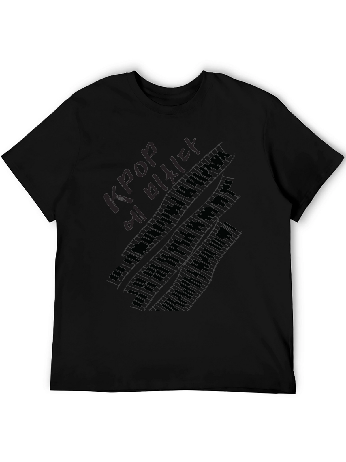 Kpop Lover Piano Keys Black T-Shirt