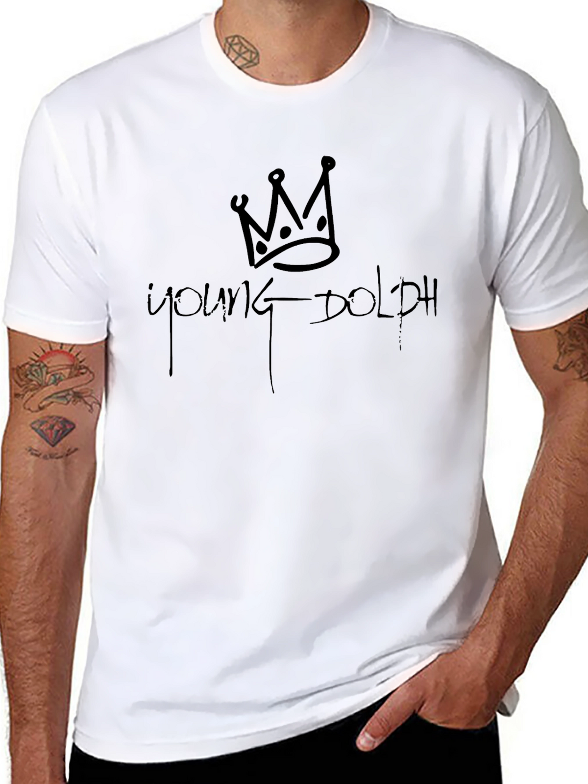 Young Dolph Crown Black T-Shirt