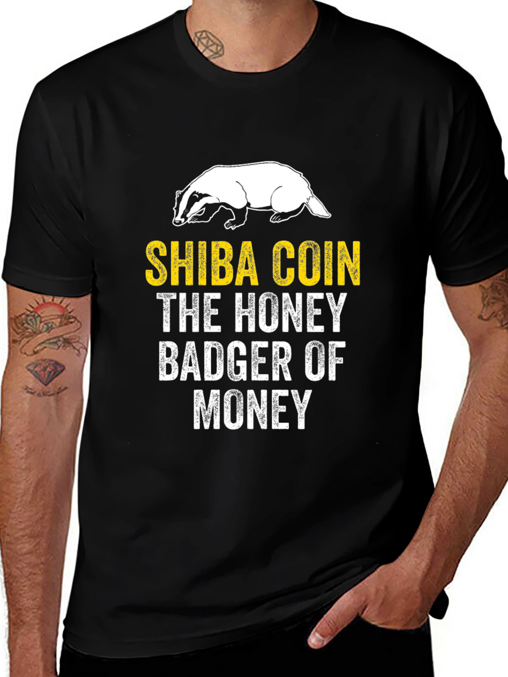Shiba Coin Honey Badger T-Shirt Crypto Meme Tee