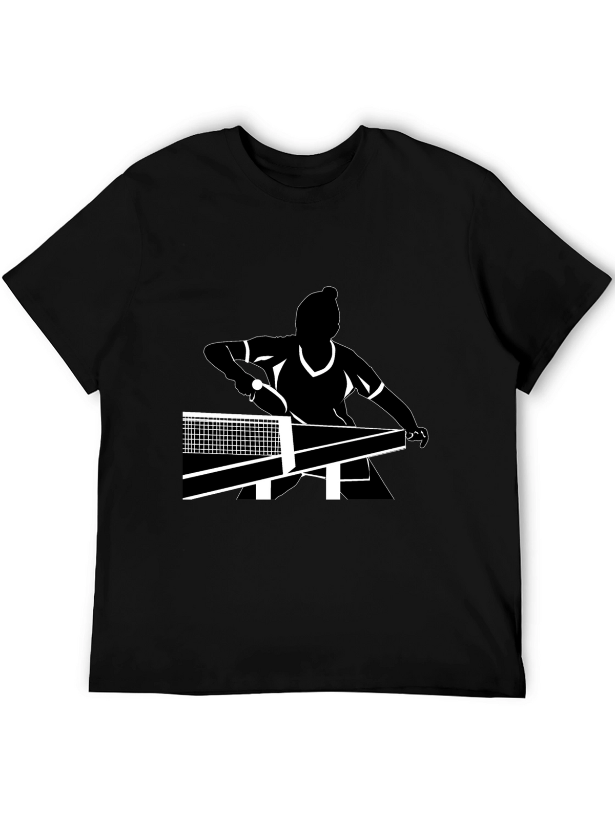 Black Table Tennis Player T-Shirt