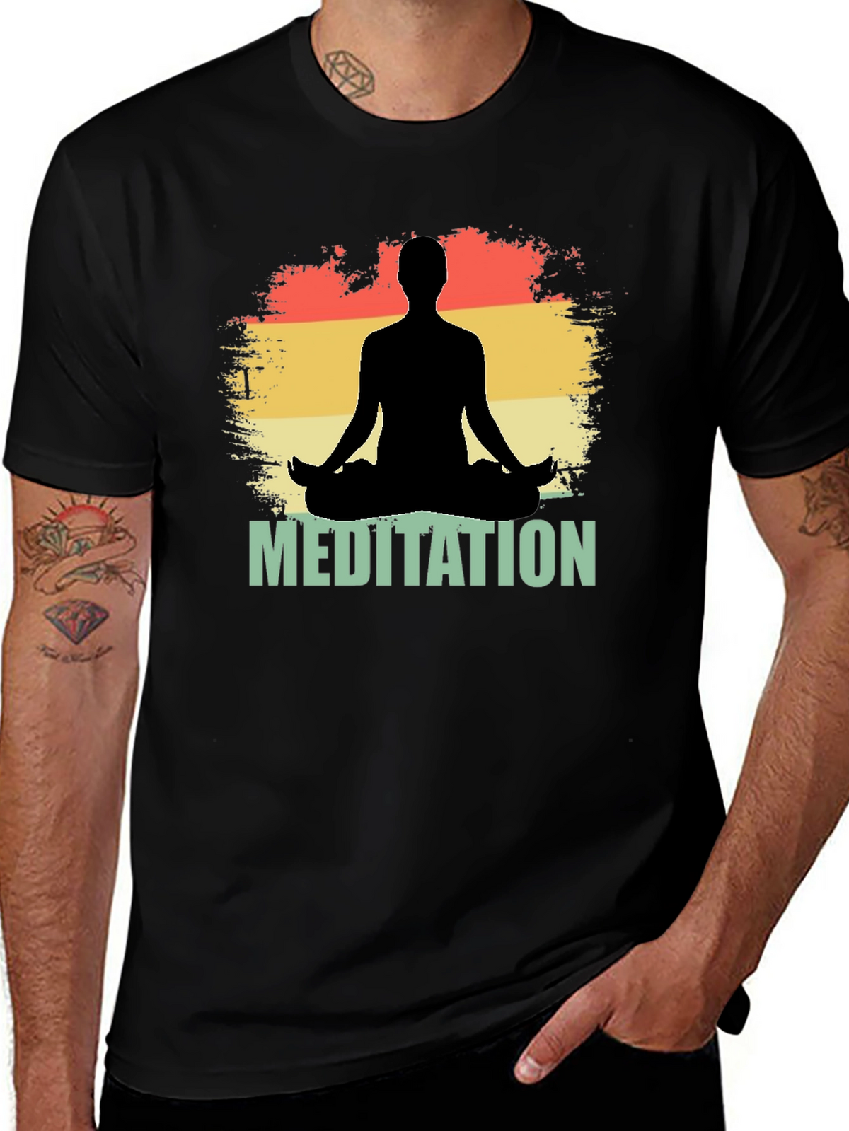 Meditation Silhouette Graphic T-Shirt