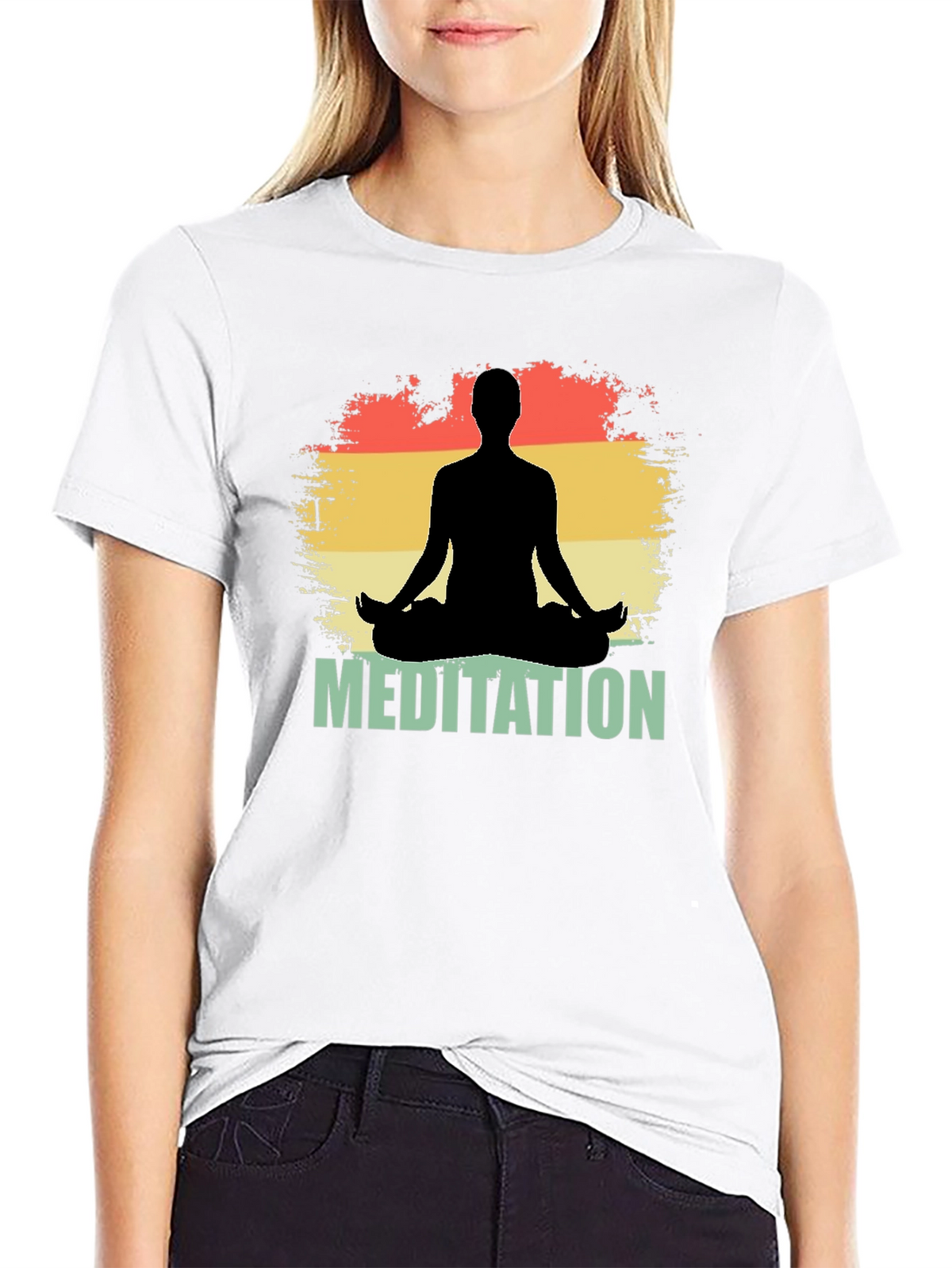 Meditation Silhouette Graphic T-Shirt
