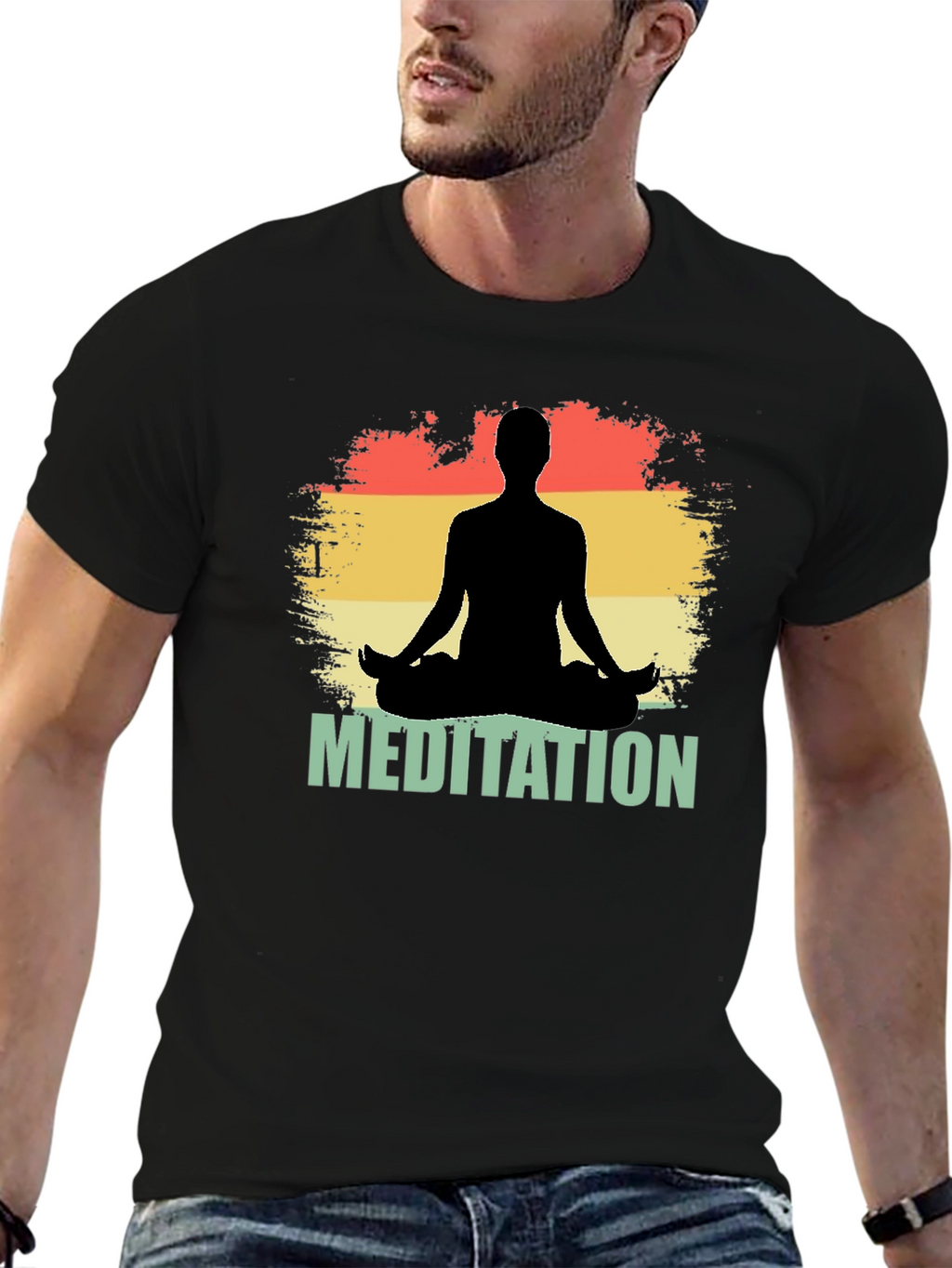 Meditation Silhouette Graphic T-Shirt