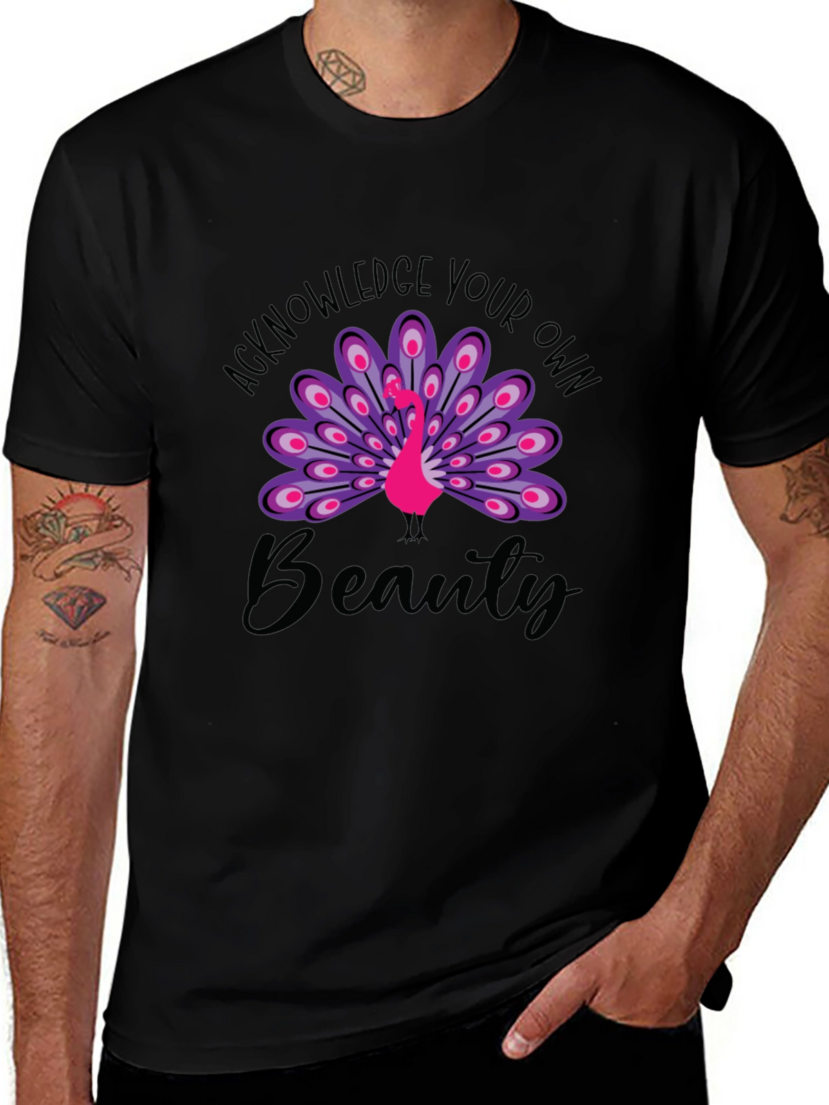 Acknowledge Your Own Beauty Black Graphic Tee