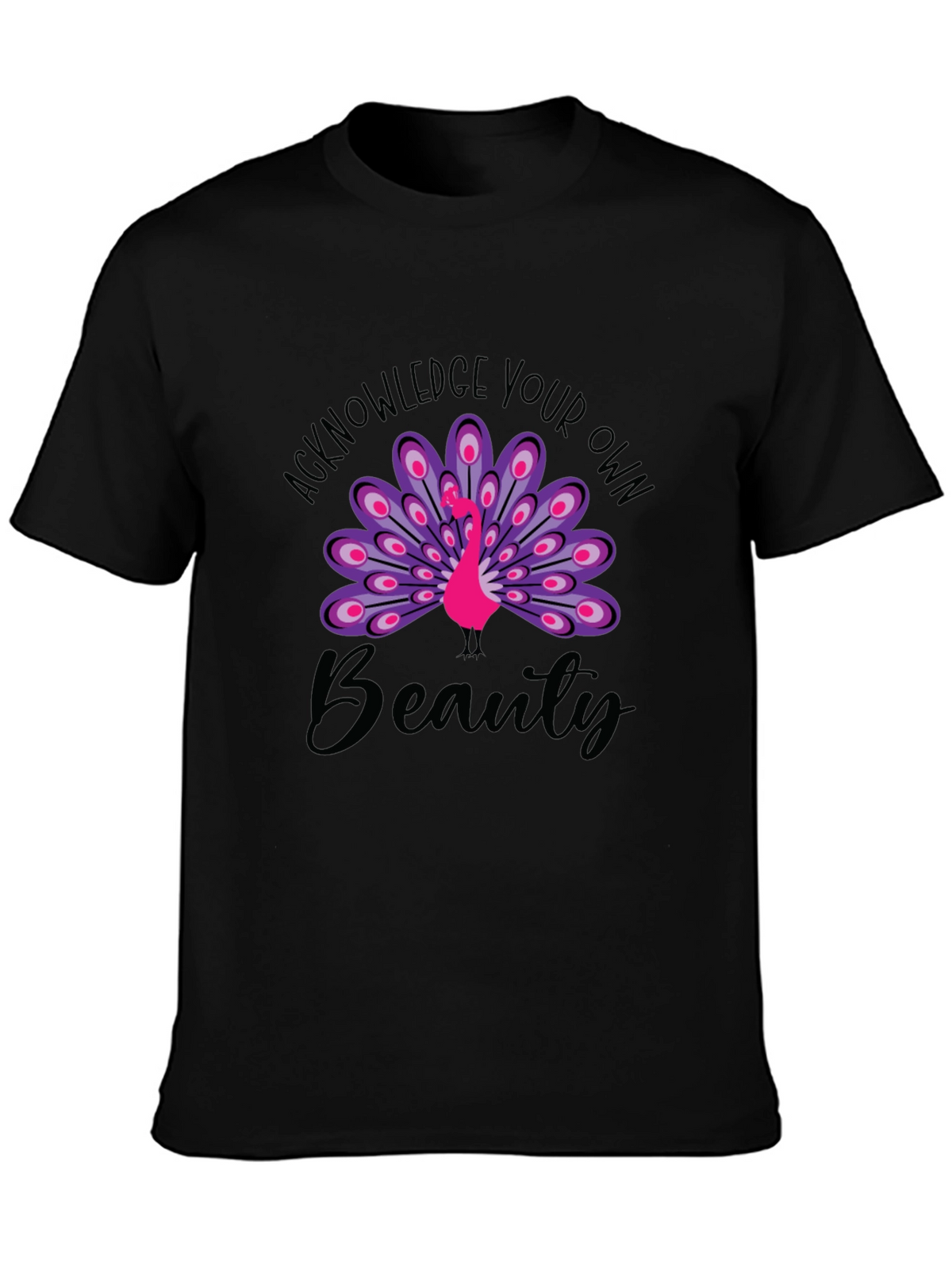 Acknowledge Your Own Beauty Black Graphic Tee