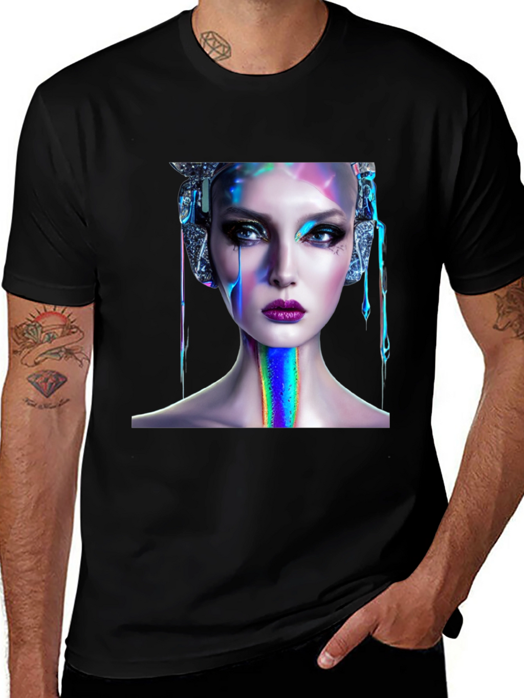 Cyberpunk Beauty Graphic Tee - Unique Style