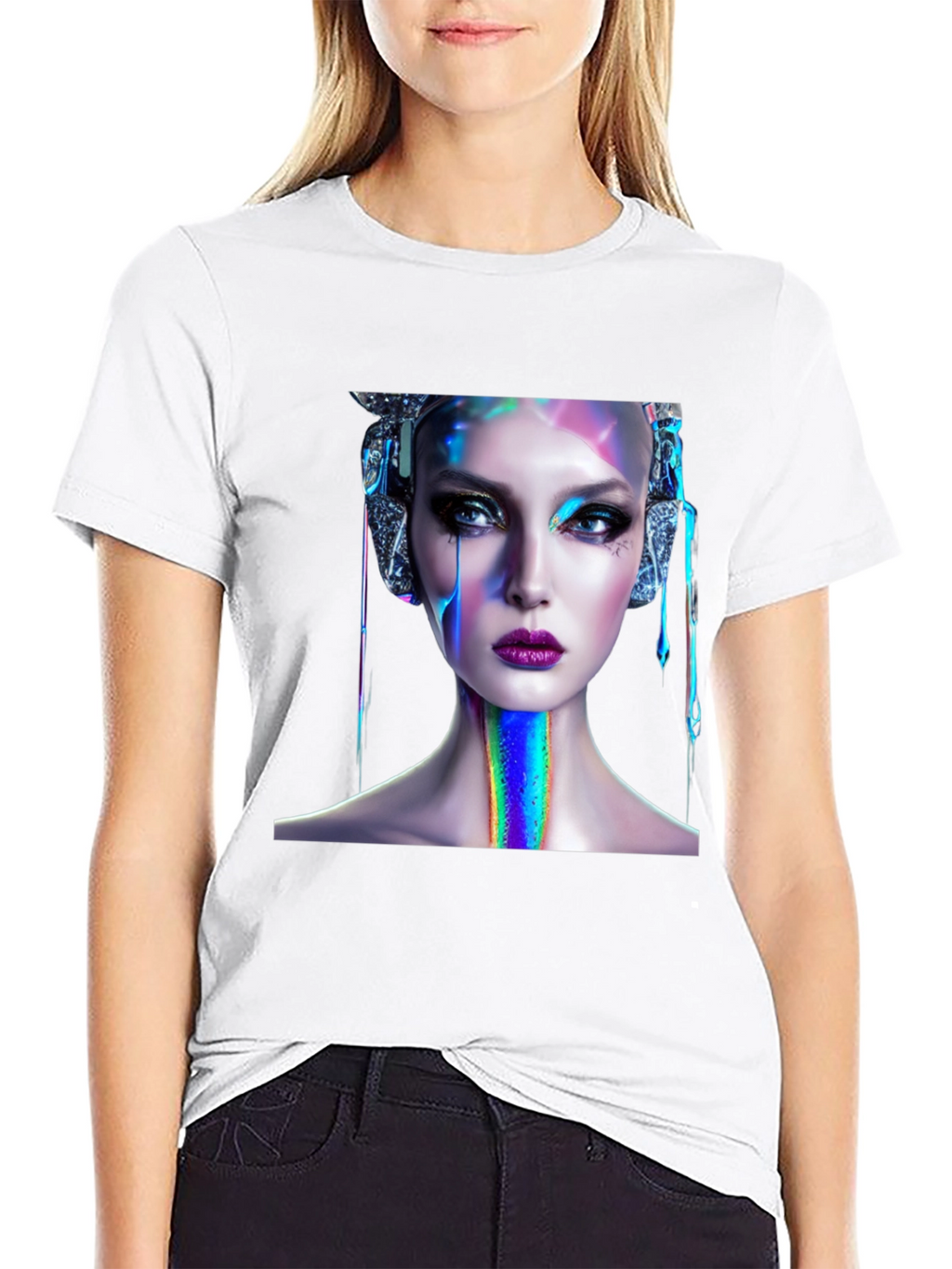 Cyberpunk Beauty Graphic Tee - Unique Style