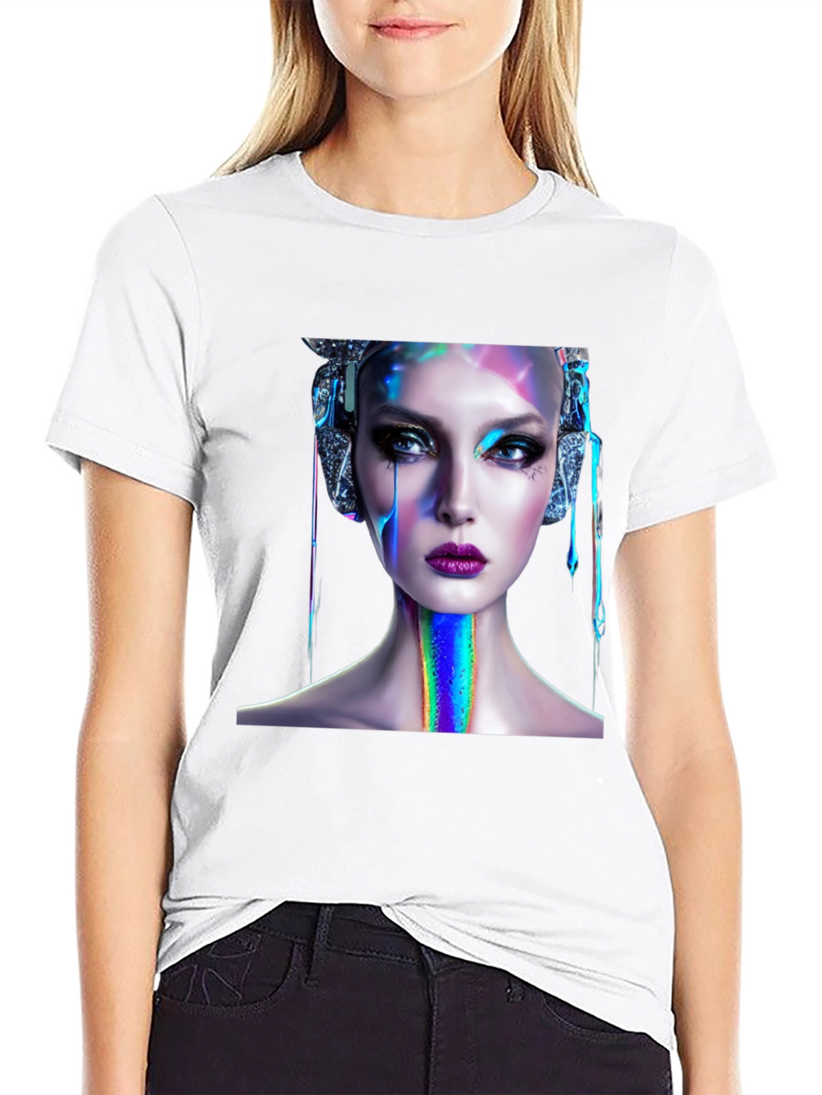Cyberpunk Beauty Graphic Tee - Unique Style
