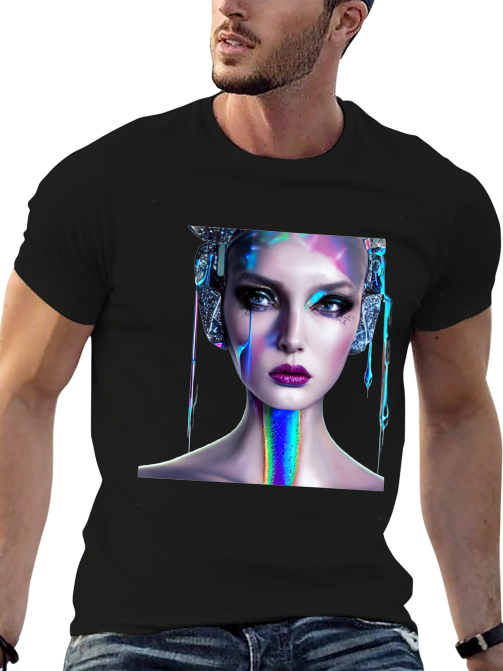 Cyberpunk Beauty Graphic Tee - Unique Style