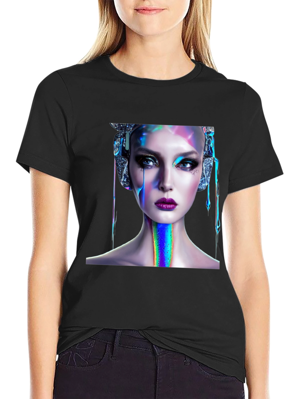Cyberpunk Beauty Graphic Tee - Unique Style