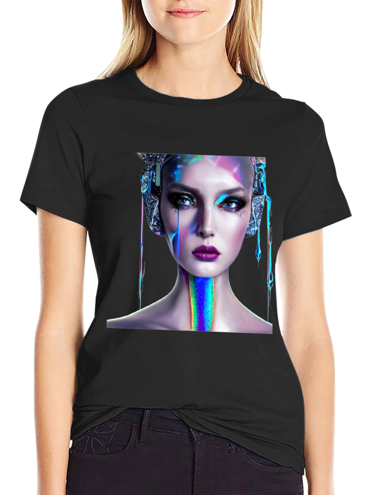Cyberpunk Beauty Graphic Tee - Unique Style