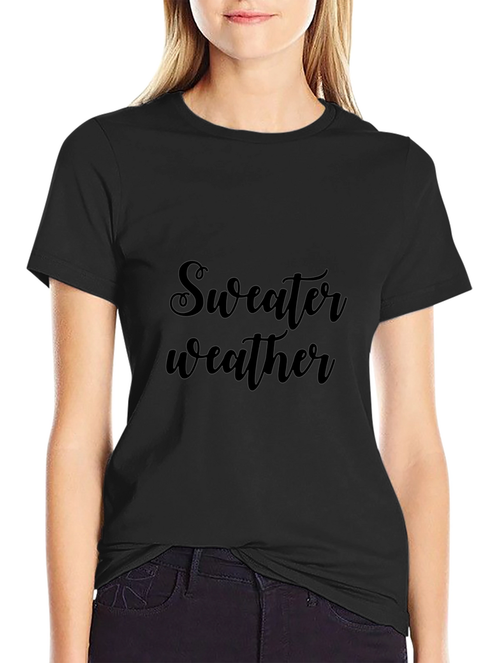 Sweater Weather Graphic Tee - Black