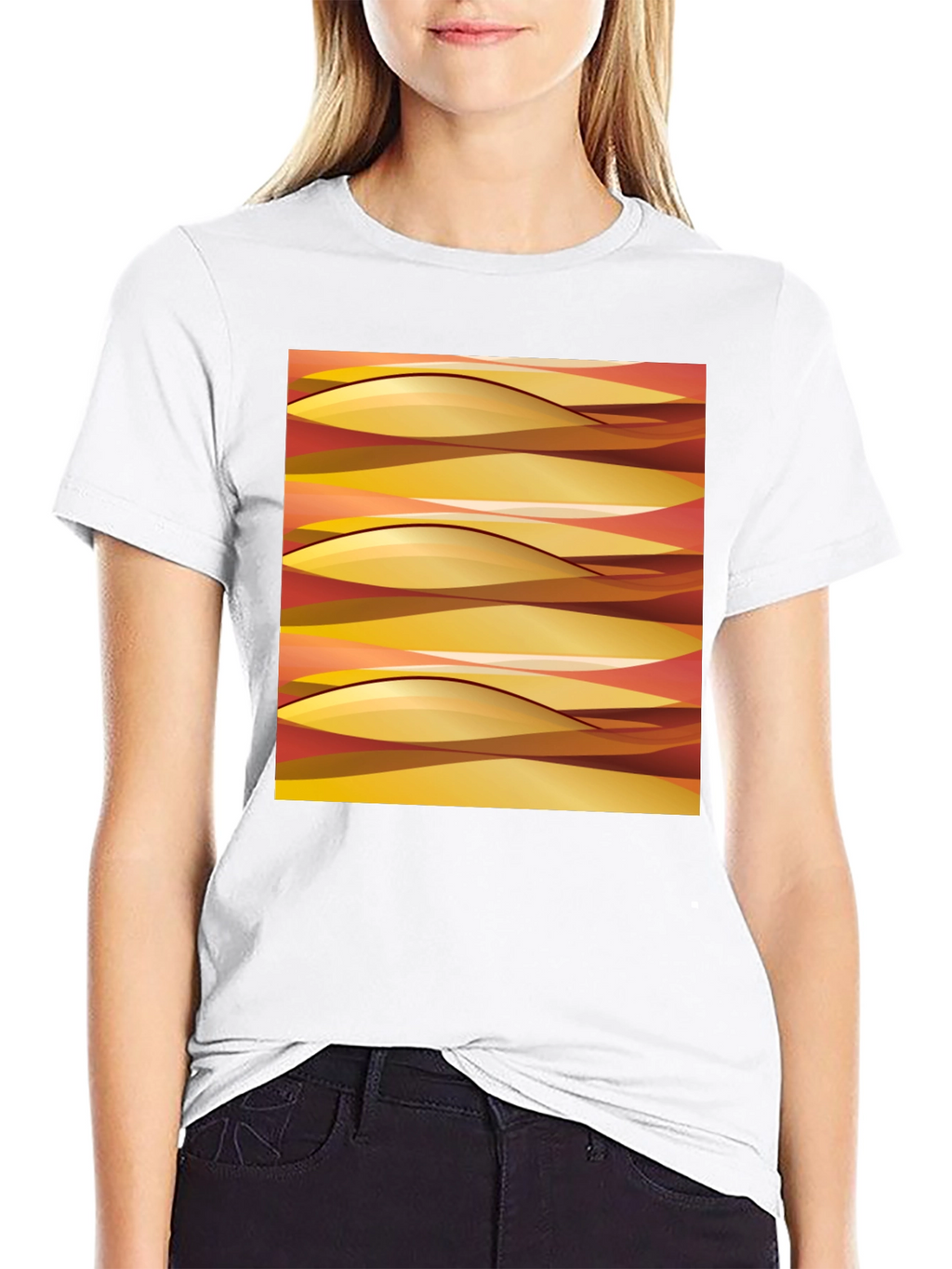 Abstract Wave Pattern Graphic Tee