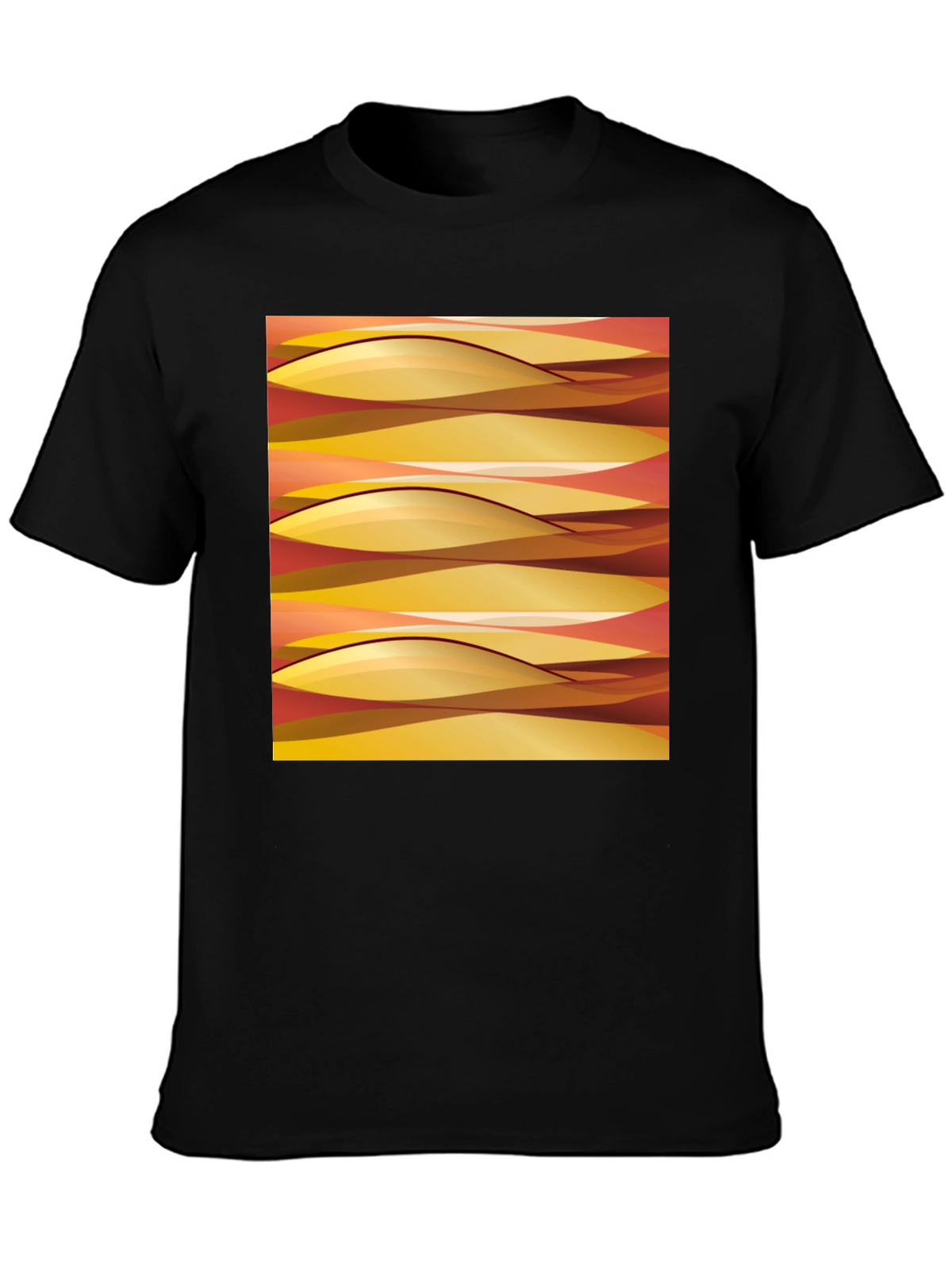 Abstract Wave Pattern Graphic Tee
