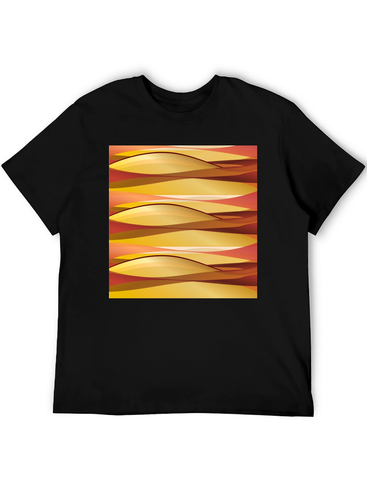 Abstract Wave Pattern Graphic Tee