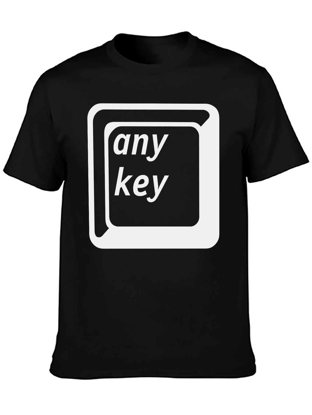 Any Key Black T-Shirt - Novelty Geek Humor