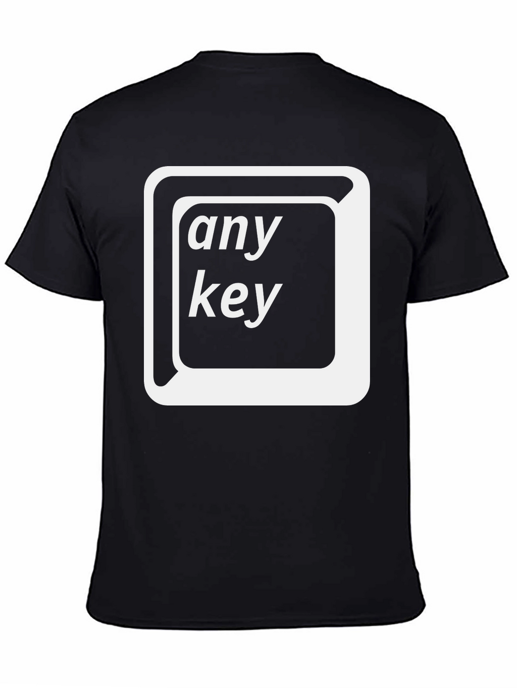 Any Key Black T-Shirt - Novelty Geek Humor