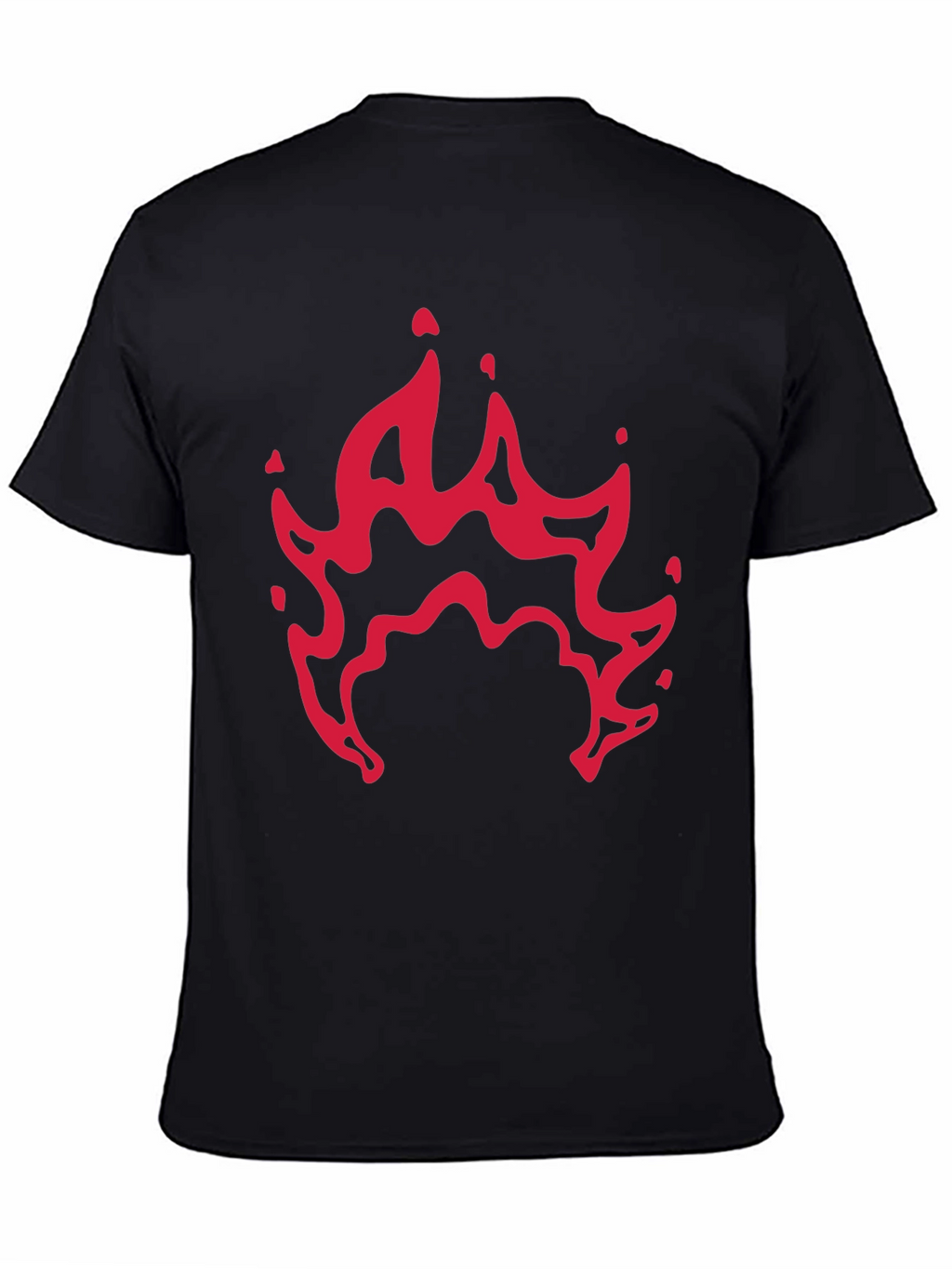 Mens Black T-Shirt with Red Flame Graphic