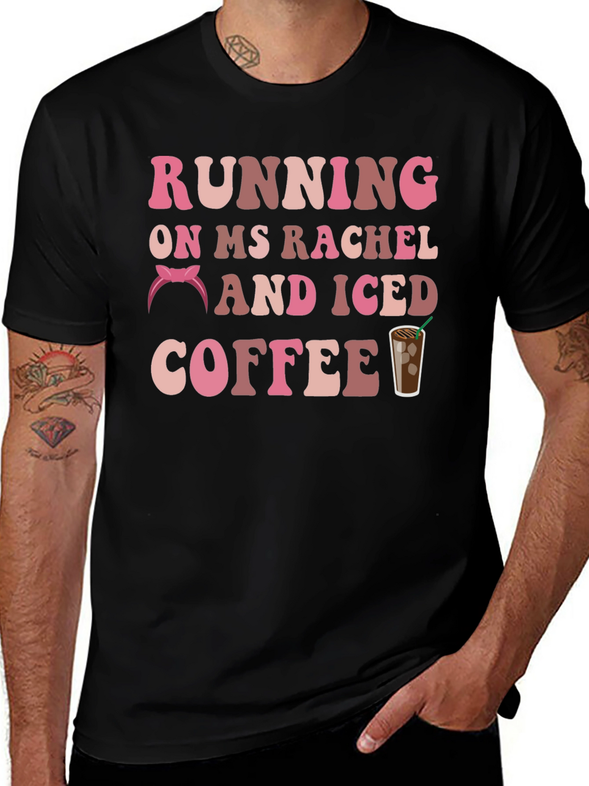 Running on Ms Rachel & Iced Coffee Graphic Tee