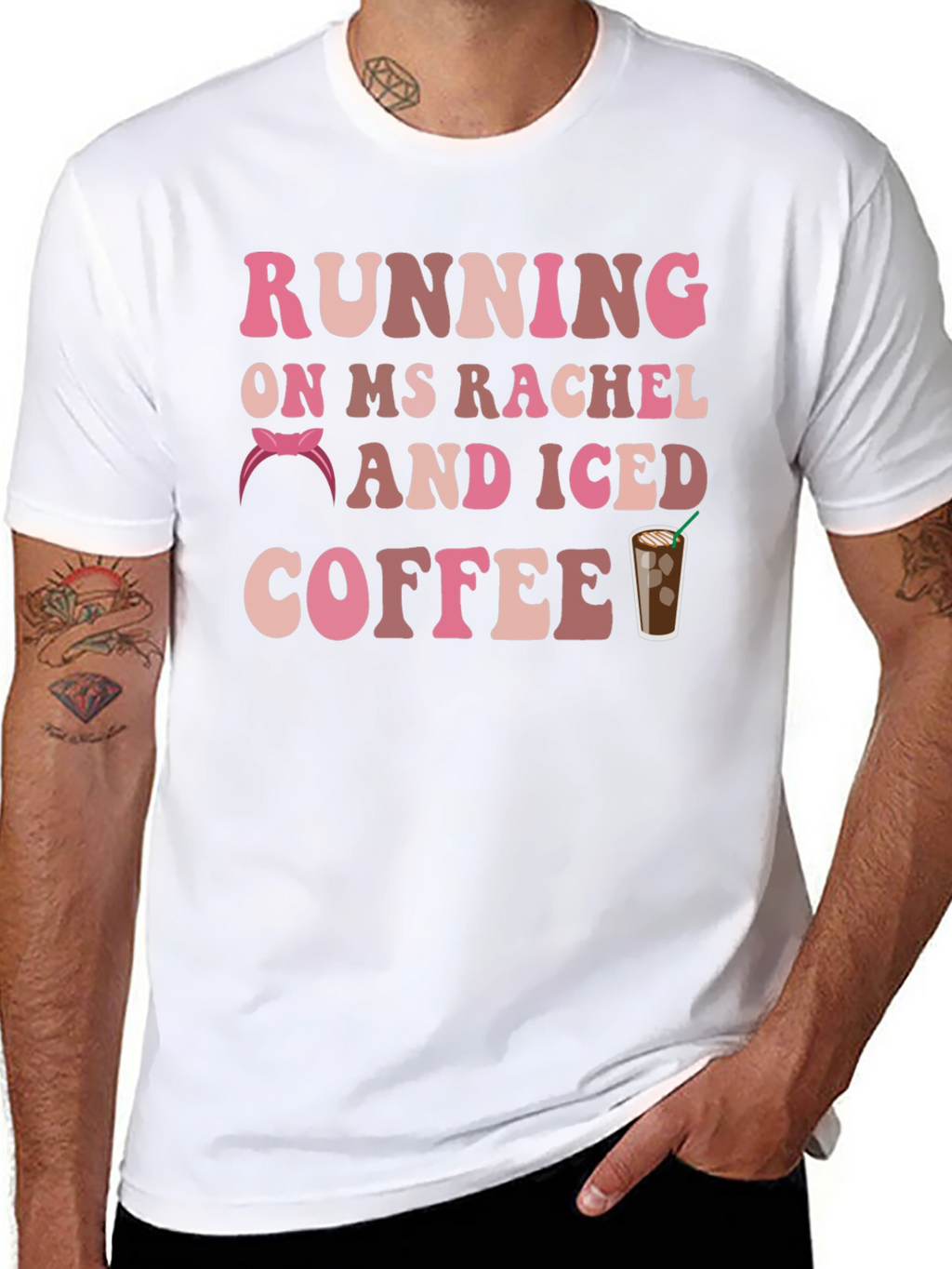 Running on Ms Rachel & Iced Coffee Graphic Tee