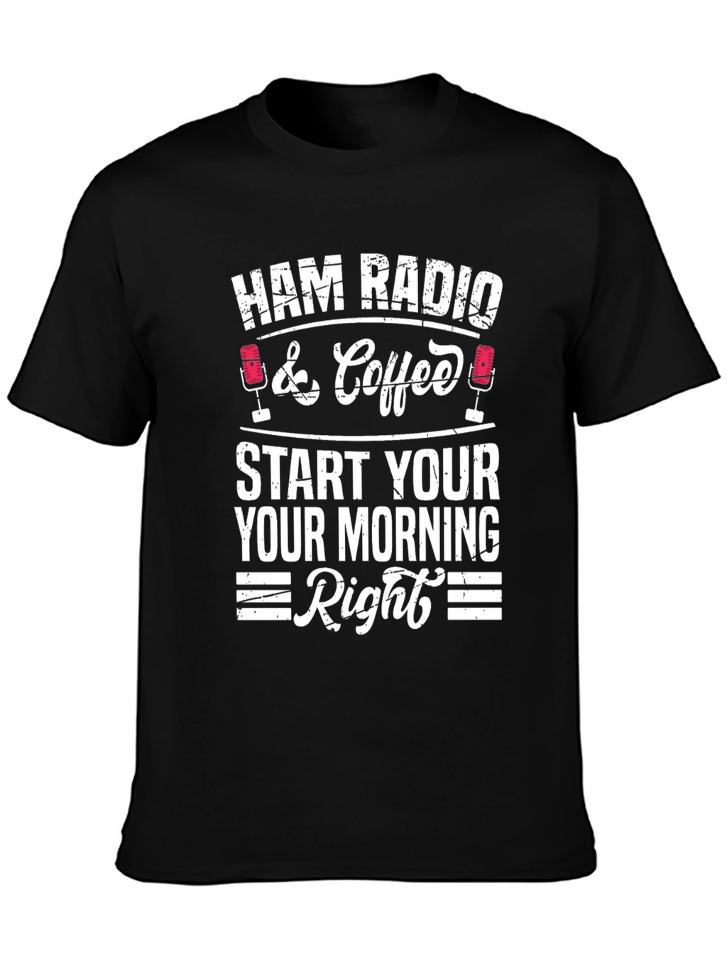 Ham Radio & Coffee T-Shirt - Morning Routine
