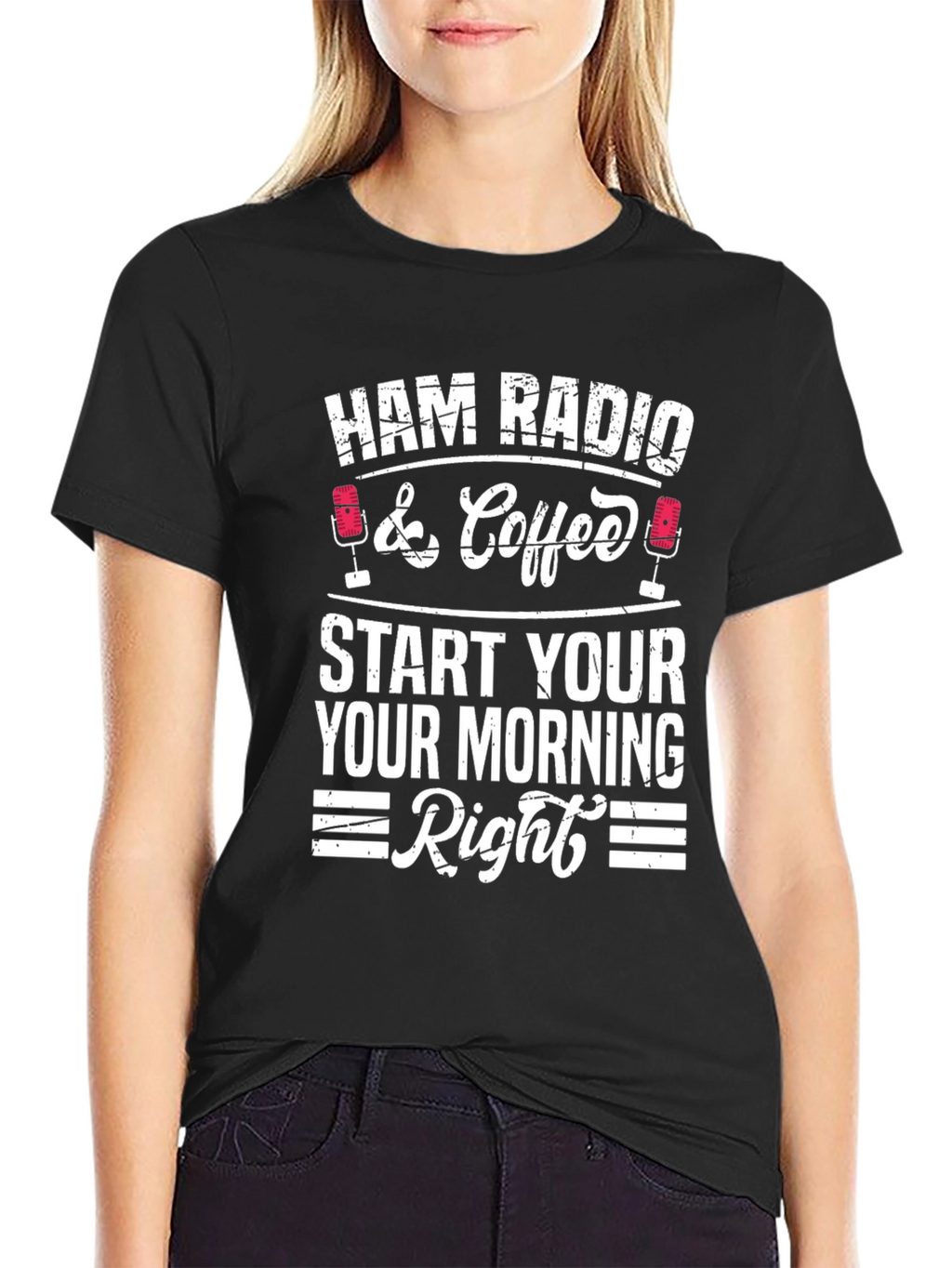 Ham Radio & Coffee T-Shirt - Morning Routine