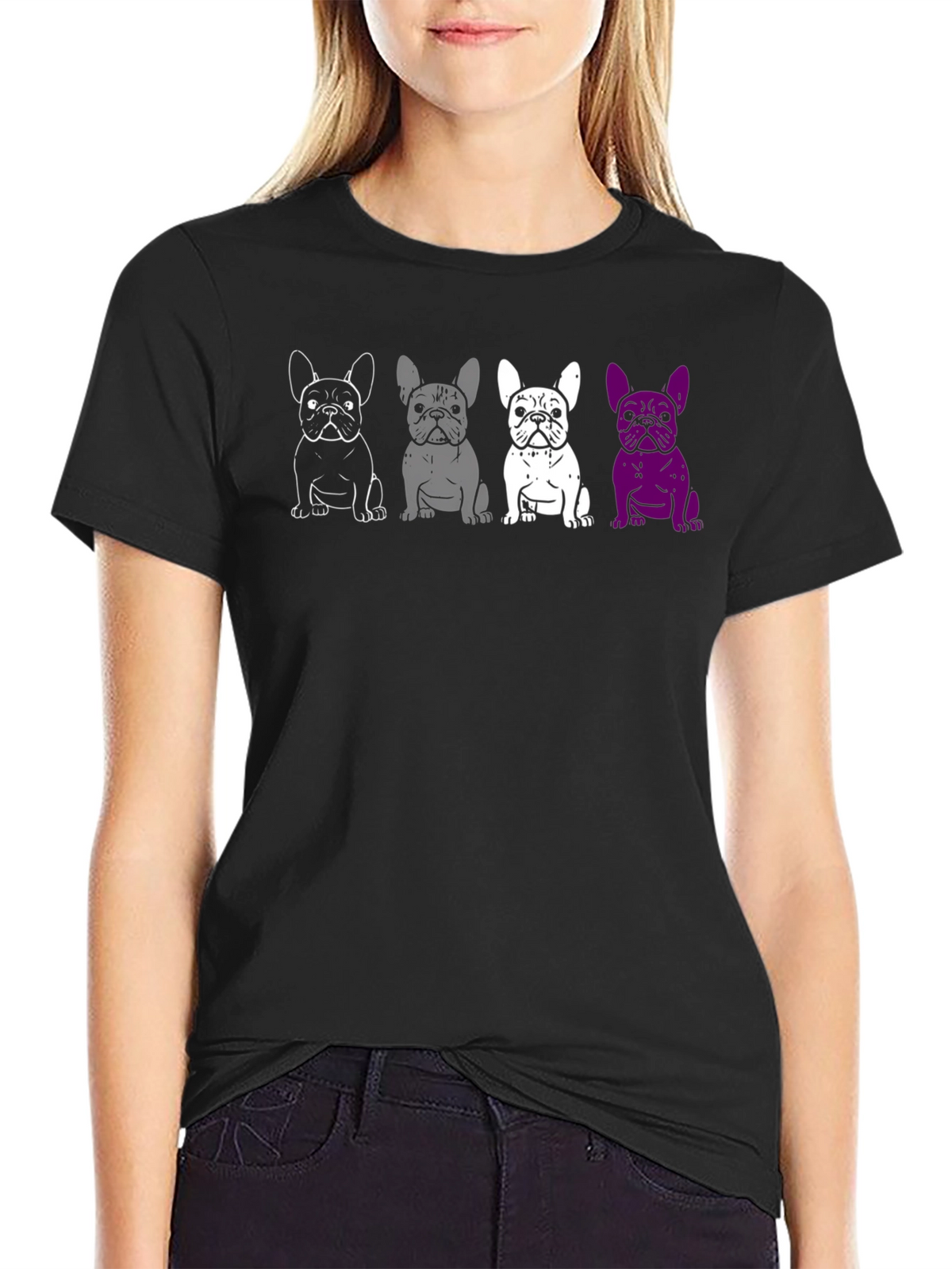 French Bulldog Pride T-Shirt - Acesexual Flag