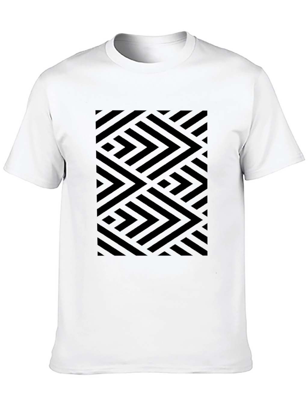 Geometric Pattern Black Tee