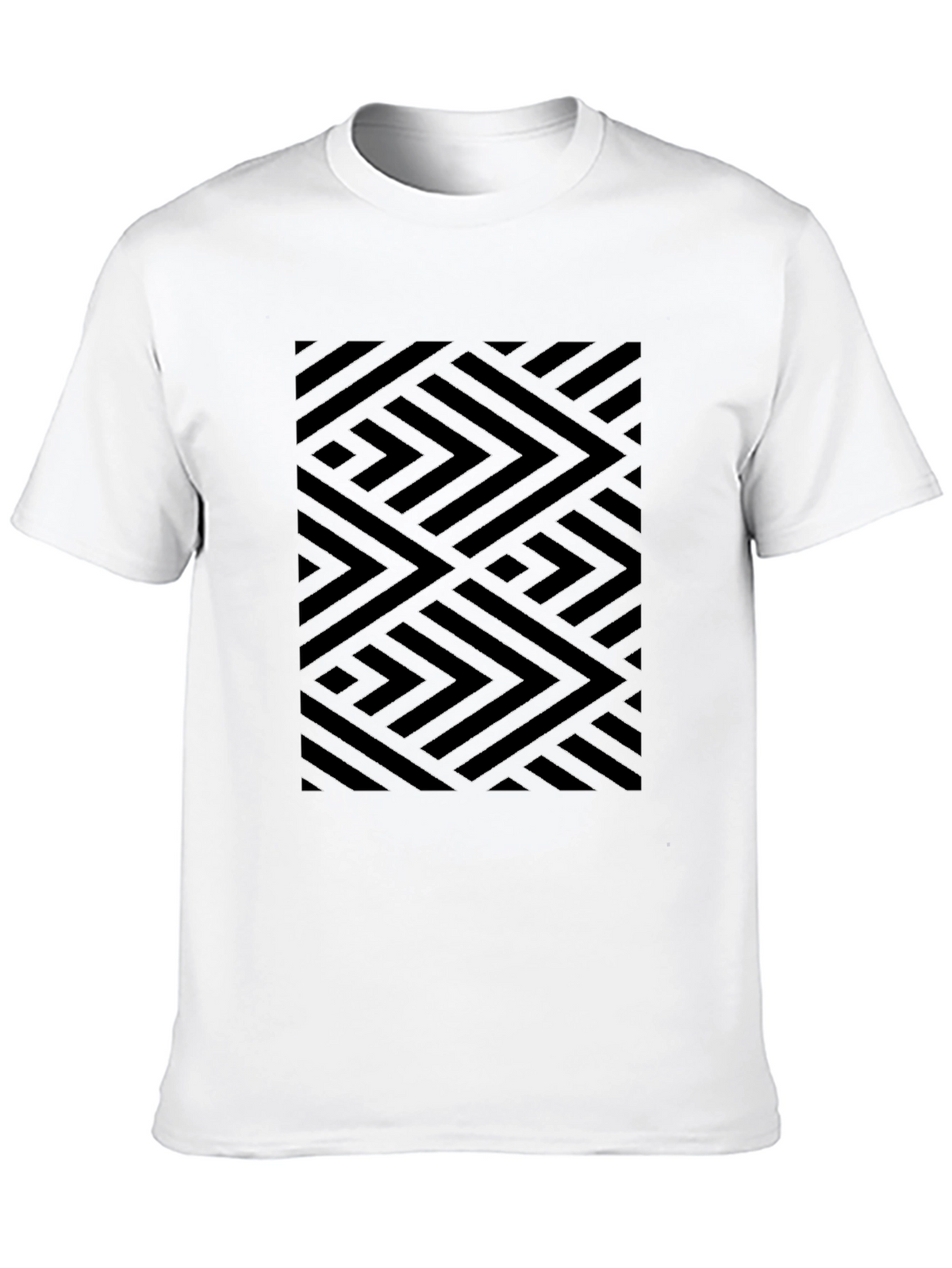 Geometric Pattern Black Tee