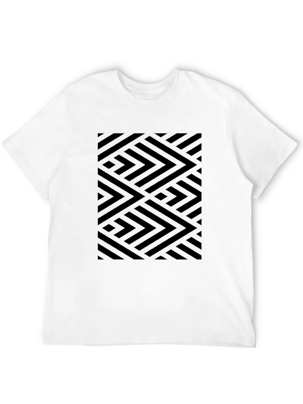 Geometric Pattern Black Tee