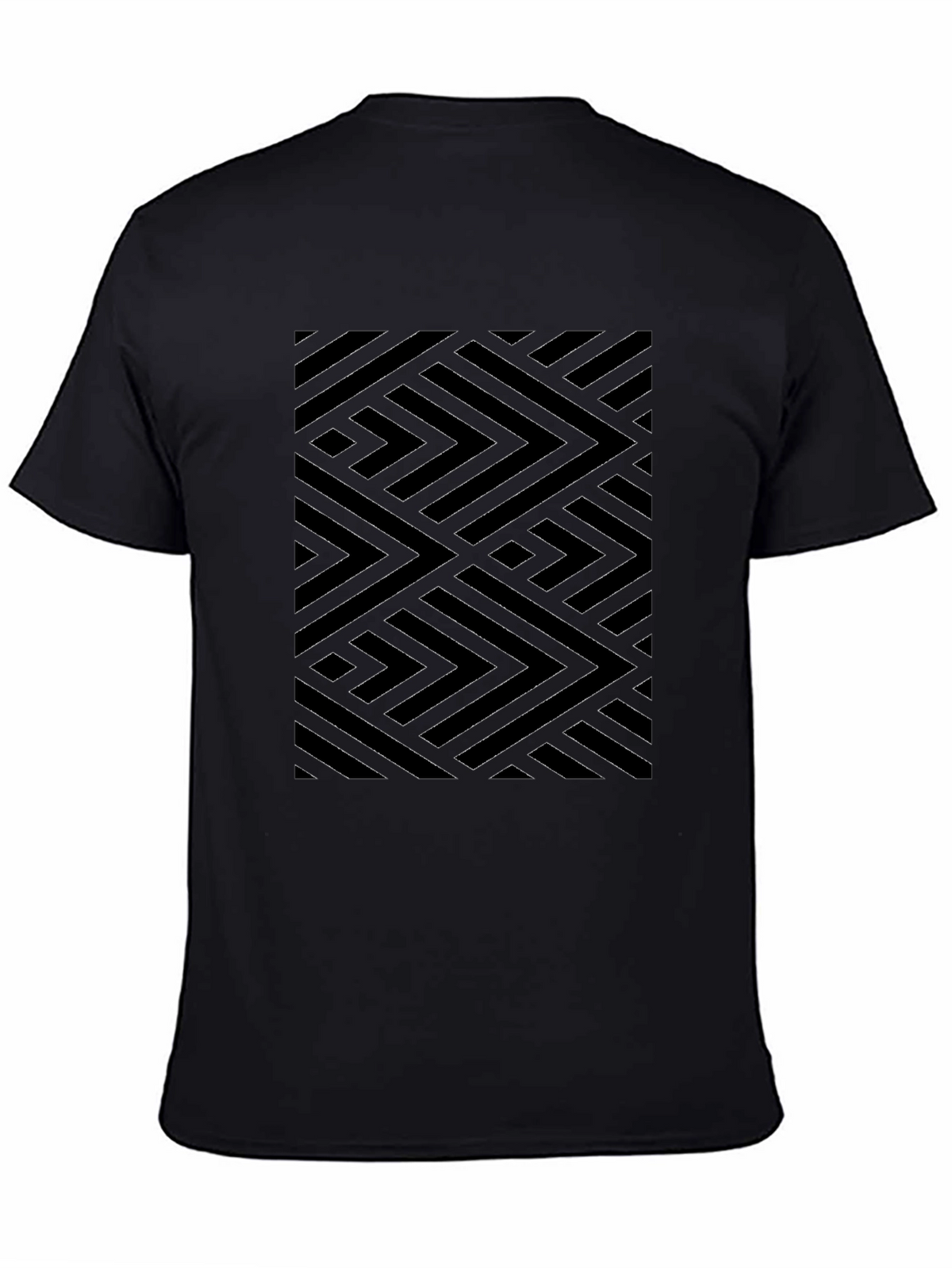 Geometric Pattern Black Tee