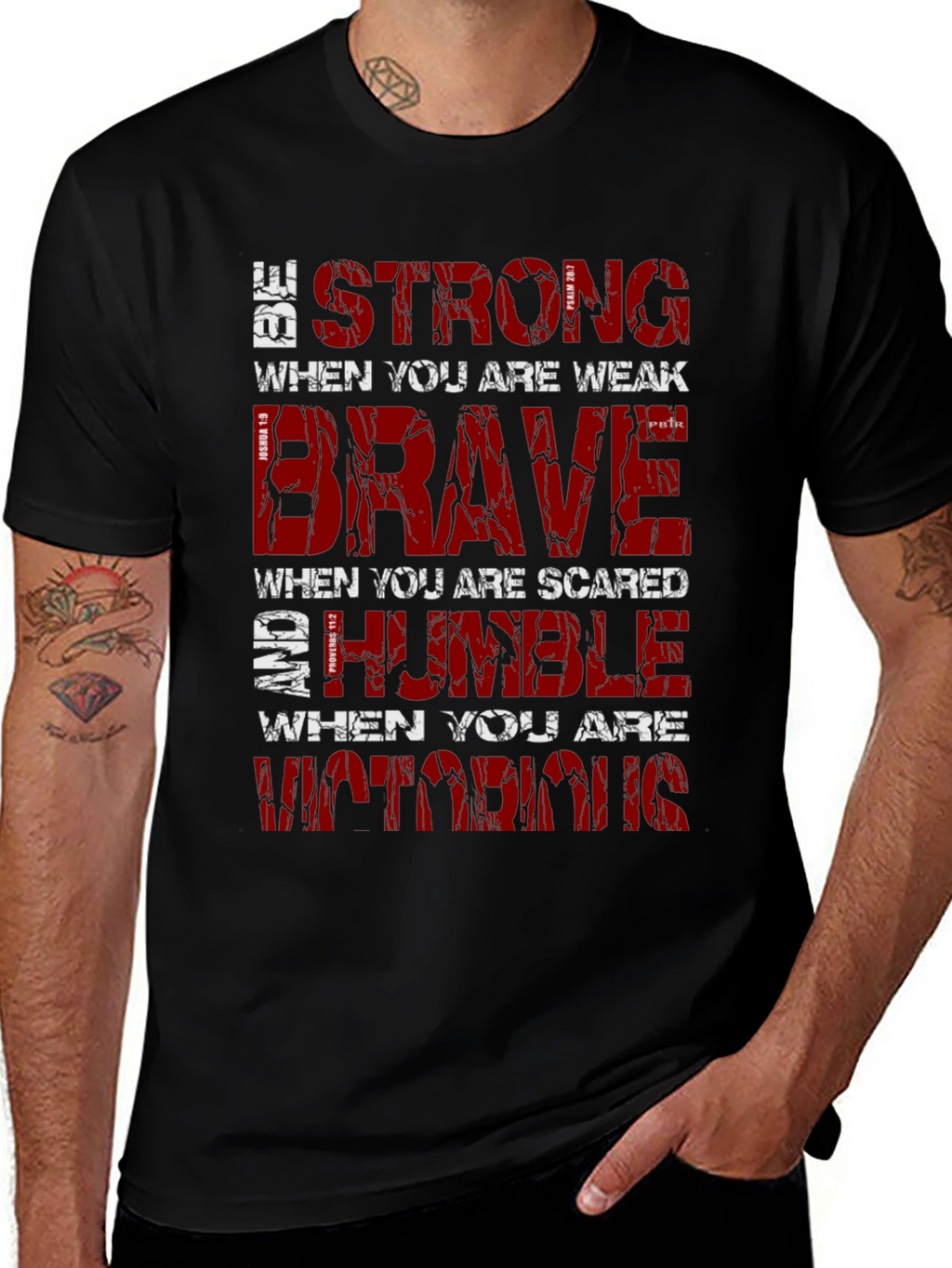Be Strong Graphic T-Shirt Motivational Christian