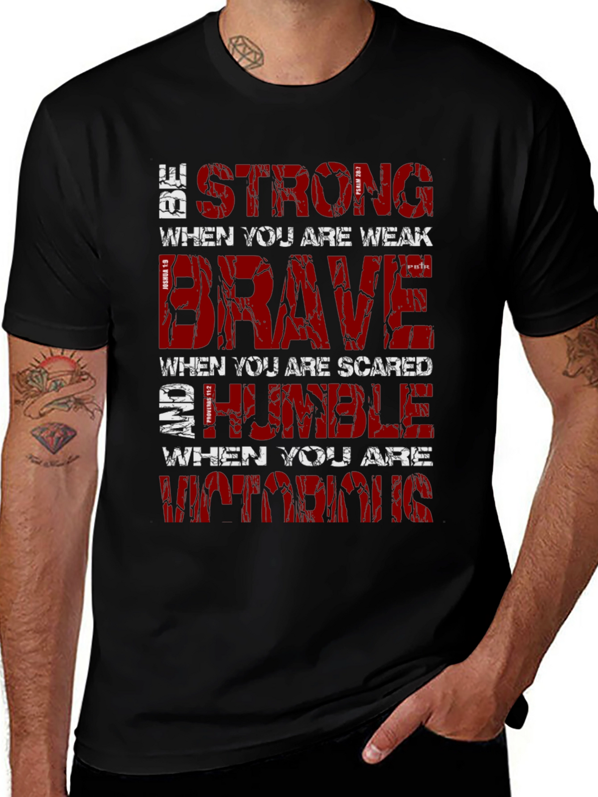 Be Strong Graphic T-Shirt Motivational Christian