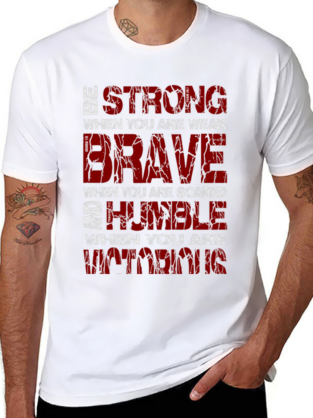 Be Strong Graphic T-Shirt Motivational Christian