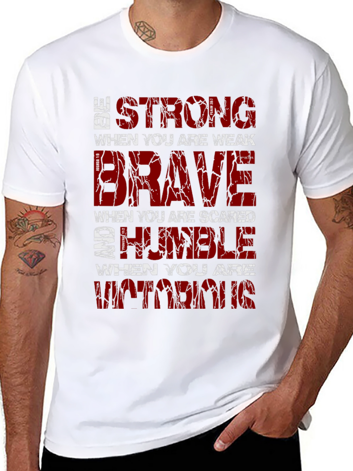 Be Strong Graphic T-Shirt Motivational Christian