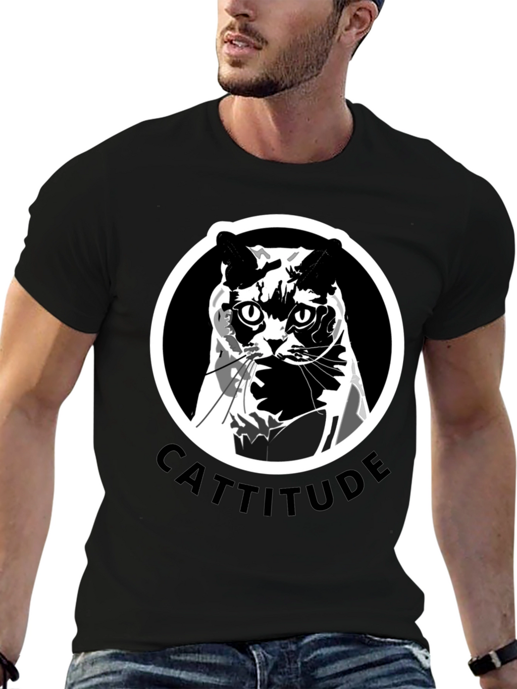 Cattitude T-Shirt: Bold Cat Graphic Tee
